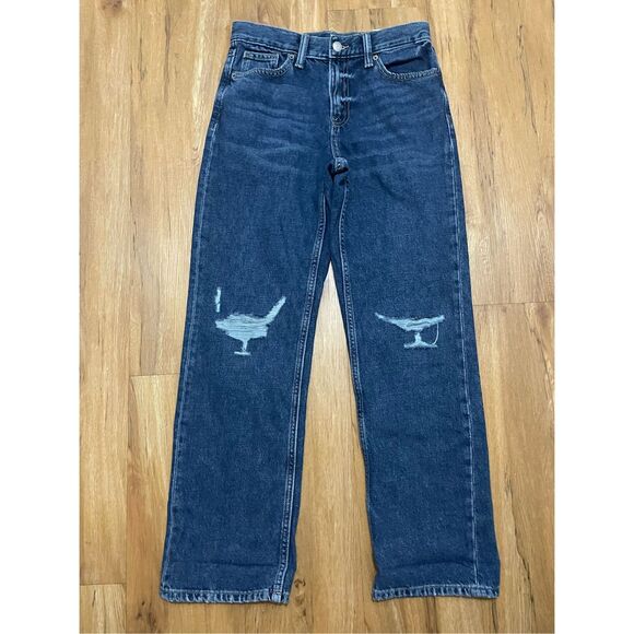 Old Navy Girls 14 Loose Built in Adjustable Waist NEW Distressed Jeans - Picture 2 of 5